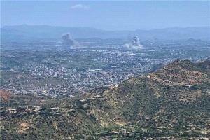 ضربات جوية تستهدف مواقع وتعزيزات حوثية شرق تعز