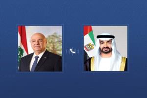 رئيس الإمارات ونظيره اللبناني يبحثان تعزيز التعاون وتطورات المنطقة