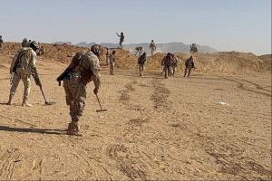 القوات المسلحة تنزع ألغام الحوثيين وعبواتهم الناسفة من المناطق المحررة في الجوف
