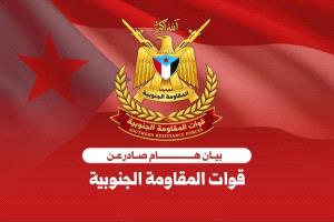 المقاومة الجنوبية تعلن رفع الجاهزية وتحذر من أي مساس بأمن الجنوب