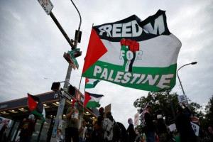 مظاهرة مؤيدة لفلسطين تزامناً مع حفل إد شيران في فيلادلفيا
